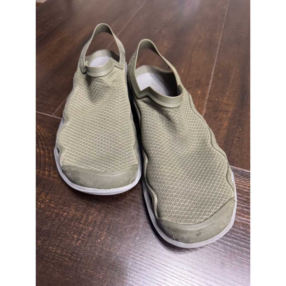 Crocs Swiftwater Mesh Deck Sandals Mens Size 11 Green Slip On Shoes